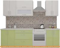 Кухня ВерсоМебель ВерсоЛайн 8-2.0 (белый 001/нежно-зеленый 032) картинка
