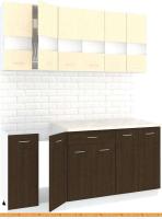 Кухня Кортекс-мебель Корнелия Экстра 1.8м (венге светлый/венге/мадрид) картинка