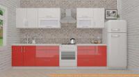 Кухня ВерсоМебель ВерсоЛайн 8-2.6 (белый 001/красный 009) картинка