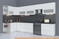 Кухня Интерлиния Мила Матте 1.5x3.6 Б левая (белый/белый/кастилло темный) картинка