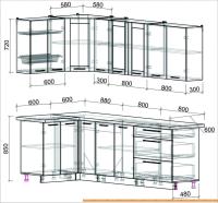 Кухня Интерлиния Мила Пластик 1.2x2.5 (черный глянец/белый глянец/опал светлый) картинка