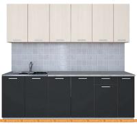 Кухня Интерлиния Мила Лайт 2.3 (вудлайн кремовый-антрацит-бискайская сосна) картинка