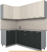 Кухня Интерлиния Мила Лайт 1.2x2.0 (вудлайн кремовый/антрацит) картинка