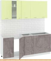 Кухня Кортекс-мебель Корнелия Лира 2.0 без столешницы (салатовый/оникс) картинка