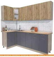 Кухня Интерлиния Мила 12x25 (дуб золотой-антрацит-дуб бунратти) картинка