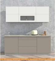 Кухня Интерлиния Мила Матте 2.0 А (белый/луна/опал светлый) картинка