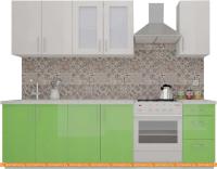 Кухня ВерсоМебель ВерсоЛайн 7-2.0 (белый 001/яблоко 005) картинка