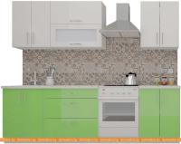 Кухня ВерсоМебель ВерсоЛайн 4-2.0 (белый 001/яблоко 005) картинка