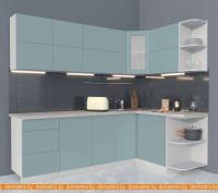 Кухня Интерлиния Мила Матте 1.5x2.4 А правая (океан-океан-травертин серый) картинка