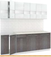 Кухня Кортекс-мебель Корнелия Экстра 2.2м (белый/береза/марсель) картинка