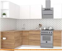 Кухня Интермебель Микс Топ-17 1.9x1.7м левая (белый премиум-дуб крафт зол-дуб зол) картинка