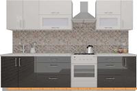 Кухня ВерсоМебель ВерсоЛайн 4-2.5 (белый 001/черный 020) картинка