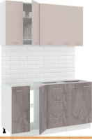 Кухня Кортекс-мебель Корнелия Лира 1.5 без столешницы (капучино/оникс) картинка