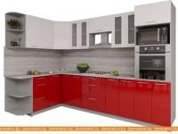 Кухня Интерлиния Мила Gloss 1.68x3.0 левая (белый-красный) картинка