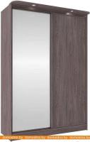 Шкаф-купе Глазов Домашний 1600 ЛДСП с зеркалом (ясень анкор темный) картинка