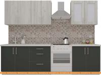 Кухня ВерсоМебель ВерсоЛайн 5-2.2 (дуб крафт белый/антрацит) картинка