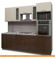 Кухня Интерлиния Мила Gloss 2.4 (ваниль-шоколад) картинка