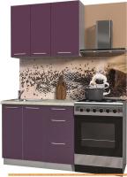 Кухня Интерлиния Мила Пластик 1.0 А (слива глянец/опал светлый) картинка