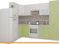 Кухня ВерсоМебель ЭкоЛайт-6 1.4x2.7 правая (белый/нежно-зеленый) картинка