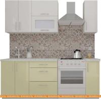 Кухня ВерсоМебель ВерсоЛайн 8-1.5 (белый 001/ваниль 102) картинка