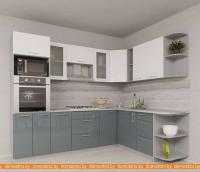 Кухня Интерлиния Мила Gloss 1.88x2.6 правая (белый-асфальт) картинка