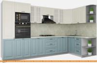 Кухня Интерлиния Мила Деко 1.68x3.4 правая (слоновая кость-океан-опал светлый) картинка