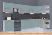 Кухня Интерлиния Мила Матте 1.5x3.8 Б правая (океан-океан-травертин серый) картинка