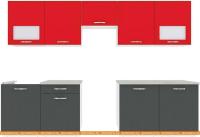 Кухня ВерсоМебель Эко-6 3.0 (антрацит/красный чили) картинка