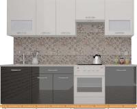 Кухня ВерсоМебель ЭкоЛайт-6 2.5 (белый/черный) картинка