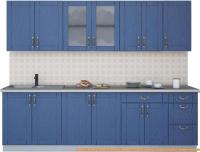 Кухня Интерлиния Мила Крафт 2.6Б (дуб лазурный) картинка
