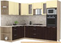 Кухня Интерлиния Мила 1.88x2.6 левая (ваниль-дуб венге-малага) картинка