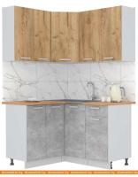 Кухня Интерлиния Мила Лайт 1.2x1.4 (дуб золотой-бетон-дуб бунратти) картинка