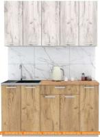 Кухня Интерлиния Мила Лайт 1.5 (дуб белый-дуб золотой-дуб бунратти) картинка