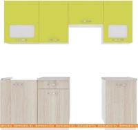 Кухня ВерсоМебель Эко-6 2.2 (ясень шимо светлый/зеленый лайм) картинка