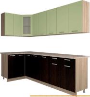 Кухня Интерлиния Мила 12x25 (салатовый/дуб венге) картинка