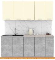 Кухня Интерлиния Мила Лайт 1.9 (ваниль-бетон-травертин) картинка