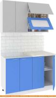 Кухня Кортекс-мебель Корнелия Мара 1.2м (серый/синий/марсель) картинка