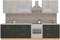 Кухня ВерсоМебель ВерсоЛайн 2-2.5 (дуб крафт белый/антрацит) картинка