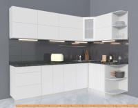 Кухня Интерлиния Мила Матте 1.5x2.9 А правая (белый/белый/кастилло темный) картинка