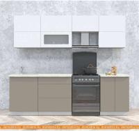 Кухня Интерлиния Мила Матте 2.5 Б (белый/луна/опал светлый) картинка