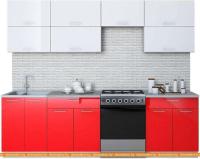 Кухня Интерлиния Мила Gloss 60-26 (белый/красный) картинка