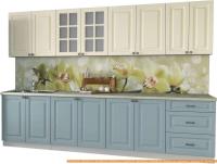 Кухня Интерлиния Мила Деко 3.0 А (слоновая кость/океан/опал светлый) картинка