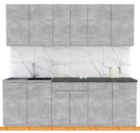 Кухня Интерлиния Мила Лайт 2.2 (бетон-бетон-кастилло темный) картинка