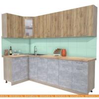 Кухня Интерлиния Мила 12x26 (дуб золотой-бетон-дуб бунратти) картинка