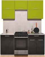 Кухня Интерлиния Мила Gloss 50-17 (яблоко/черный глянец) картинка