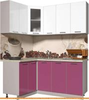 Кухня Интерлиния Мила Пластик 1.2x1.8 (гортензия гл/белый гл/опал светлый) картинка