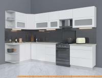 Кухня Интерлиния Мила Матте 1.5x3.3 Б левая (белый/белый/опал светлый) картинка