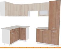 Кухня ВерсоМебель Эко-5 1.4x2.6 правая (ясень шимо светлый/ясень шимо темный) картинка