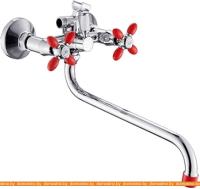 Смеситель Эверест B22-071C (красный/хром) картинка