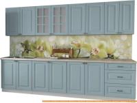 Кухня Интерлиния Мила Деко 3.0 А (океан/травертин серый) картинка